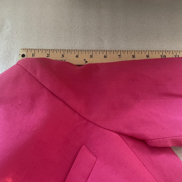 Vintage 90s Sasson Blazer Women 12 Pink Double Breasted Lined‎ Career Jacket - Picture 9 of 14